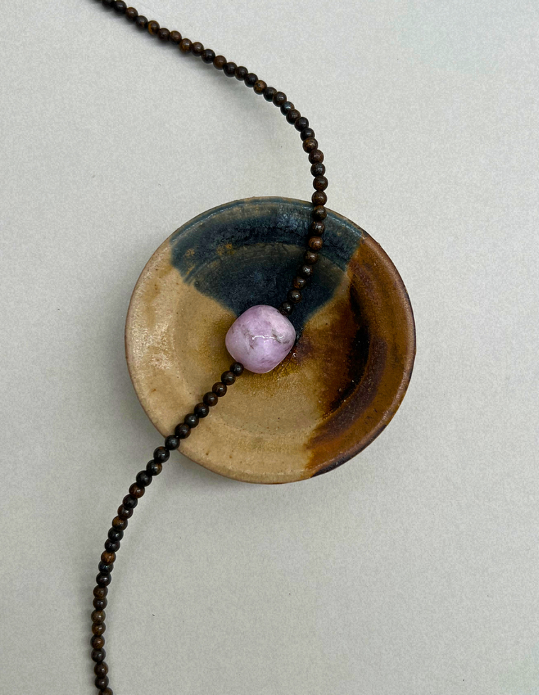 Cairn 31 – Bronzite & Pink Beryl Necklace