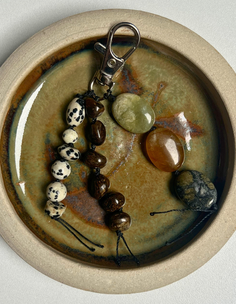 Stoned Charm – Bronzite & Dalmatian Jasper