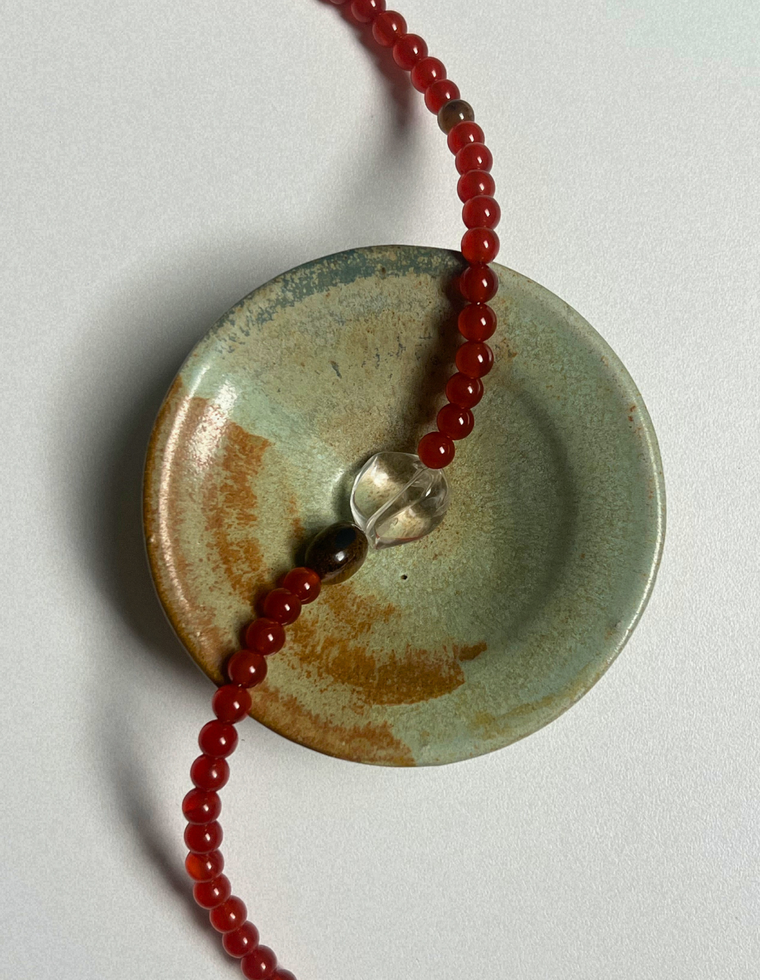 Trove 26 - Carnelian & Clear Quartz Necklace