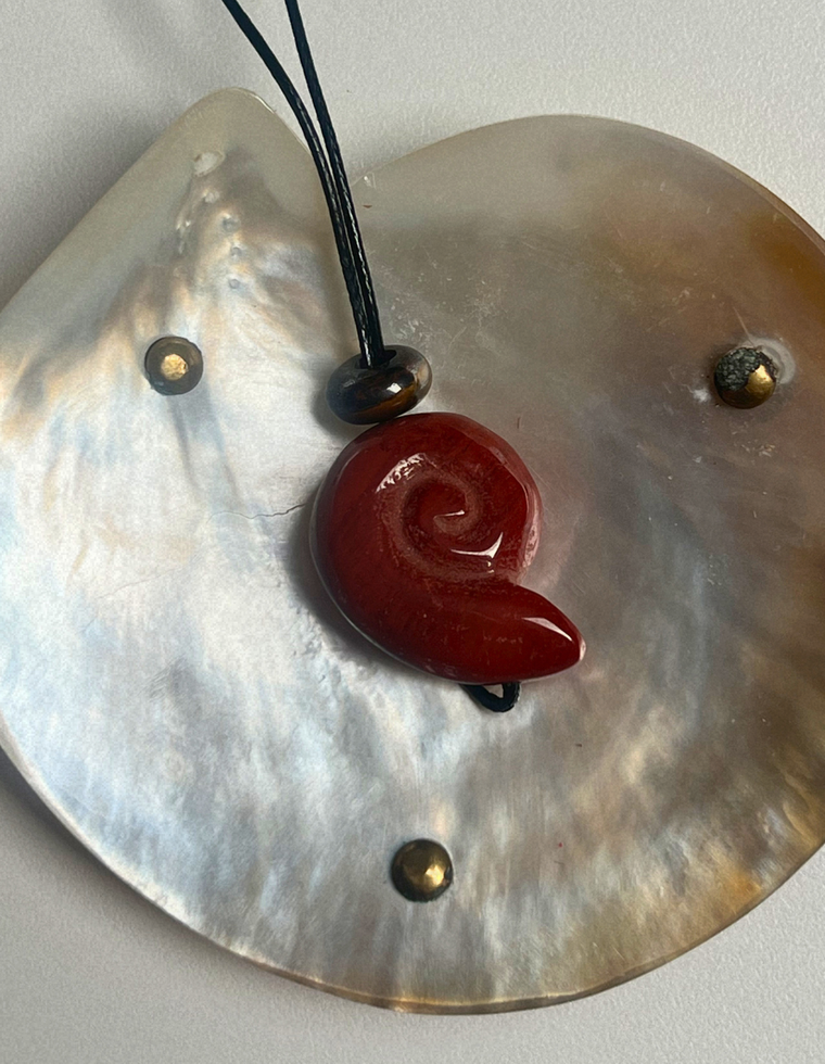Red Jasper Whorl Pendant