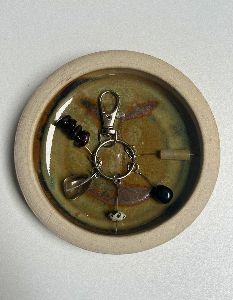 Orbit Charm – Yellow Aventurine & Onyx