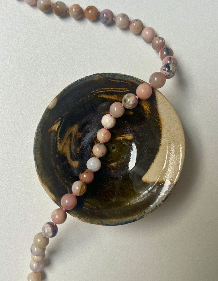 Strata 12 - Pink Opal Heirloom Necklace