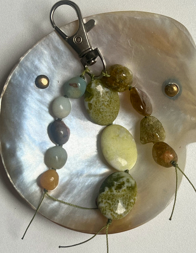Stoned Charm - Jade & Flower Amazonite