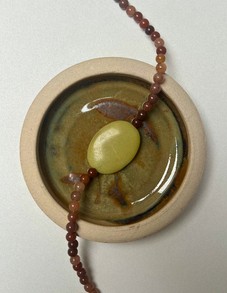 Emerge 2 - Purple Aventurine & Olive Jade Necklace