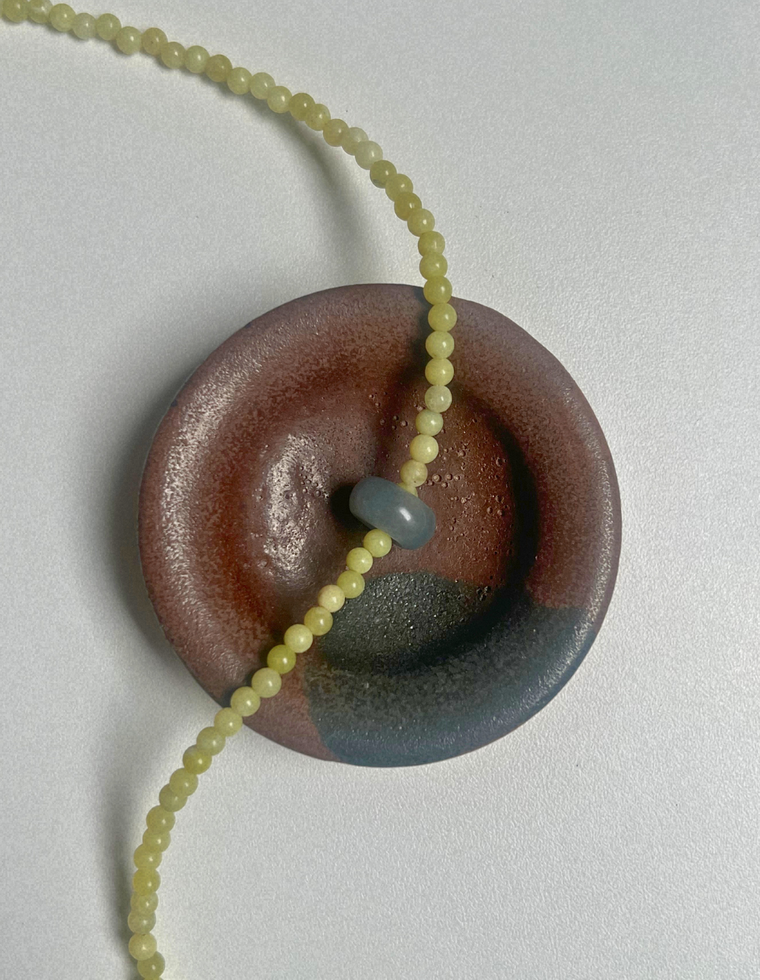 Idle Hands 32 - Olive Jade Movement Necklace