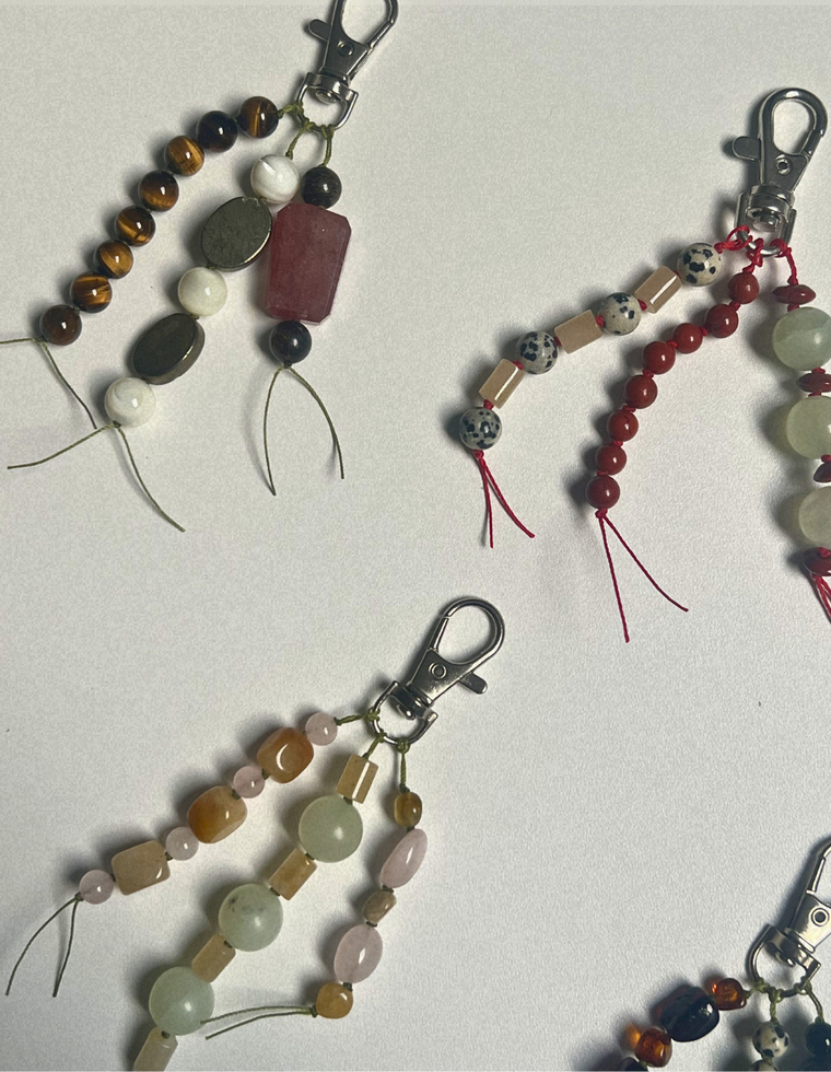 Yellow Agate & Rose Quartz Carry Charm