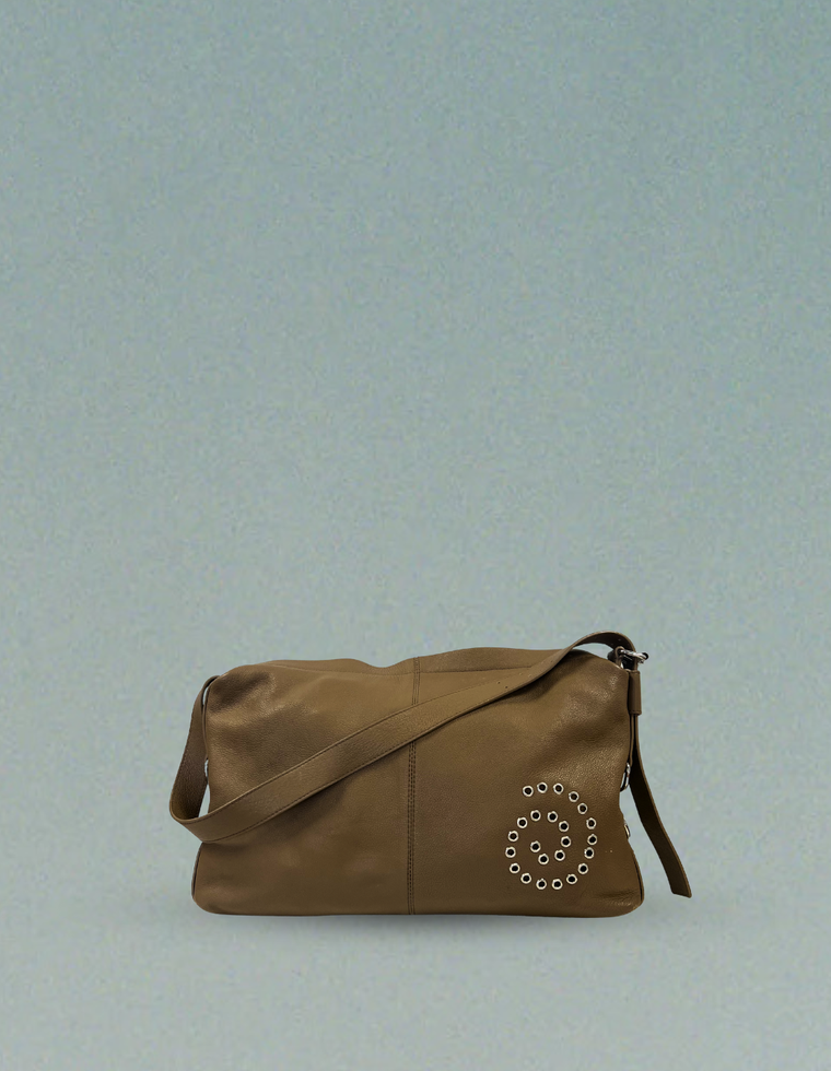 Spiral Stud Vintage Leather Bag / Piece 20