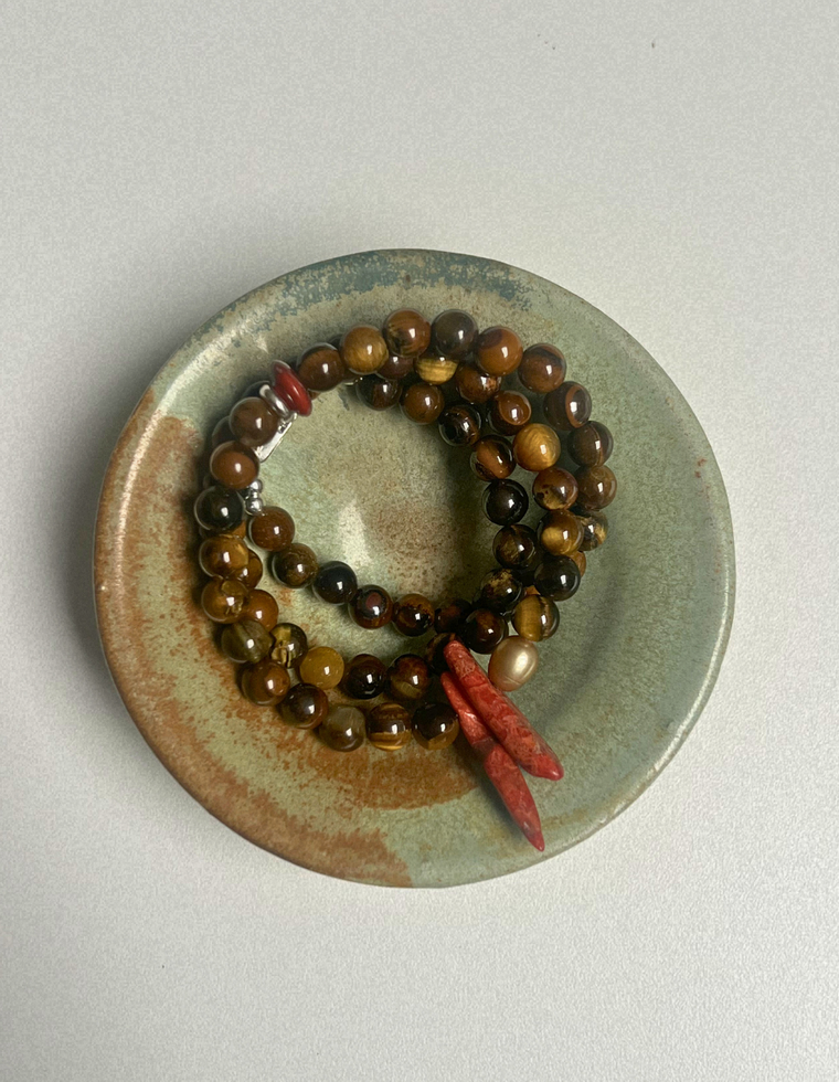 Fragment 13 - Tiger Eye & Antique Coral Necklace