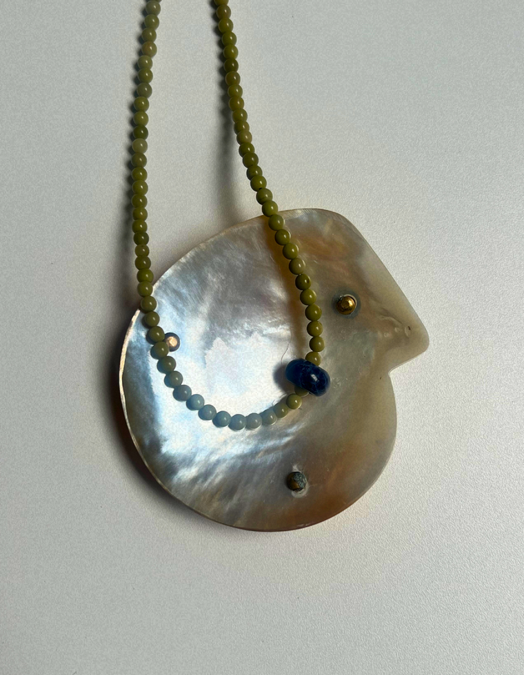 Idle Hands 33 - Alashan Agate Movement Necklace