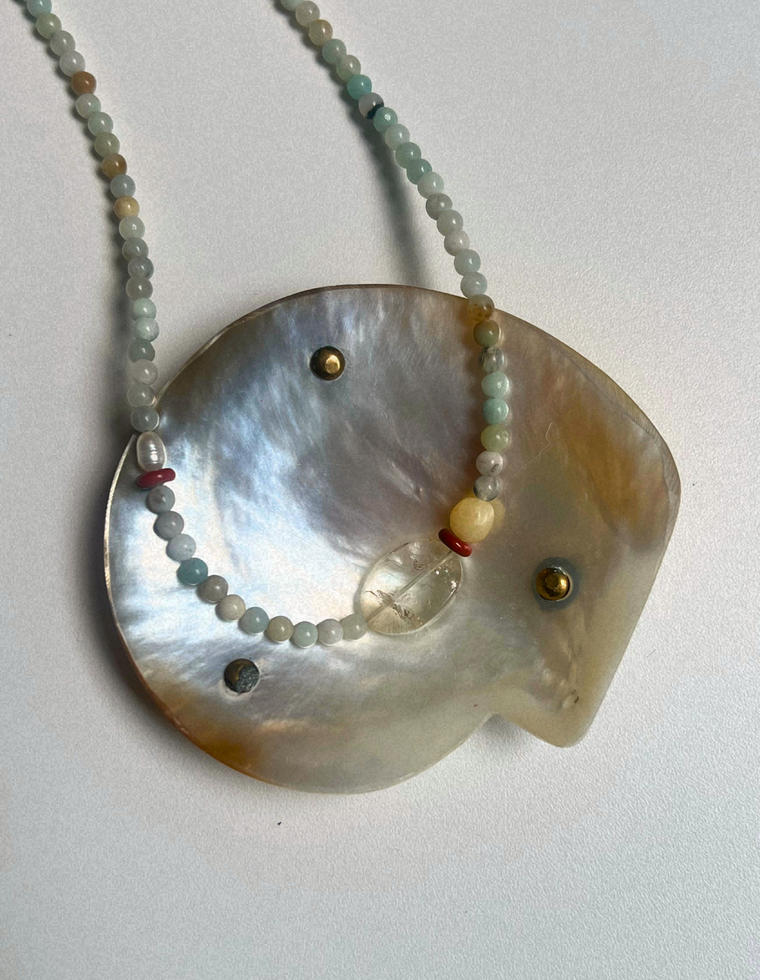 Commonplace 25 – Flower Amazonite & Citrine Necklace