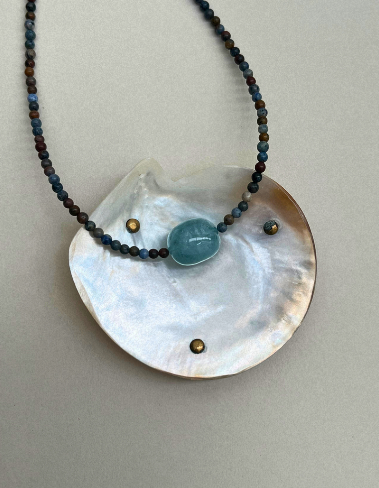Cairn 19 – Blue Aventurine & Blue Beryl Necklace