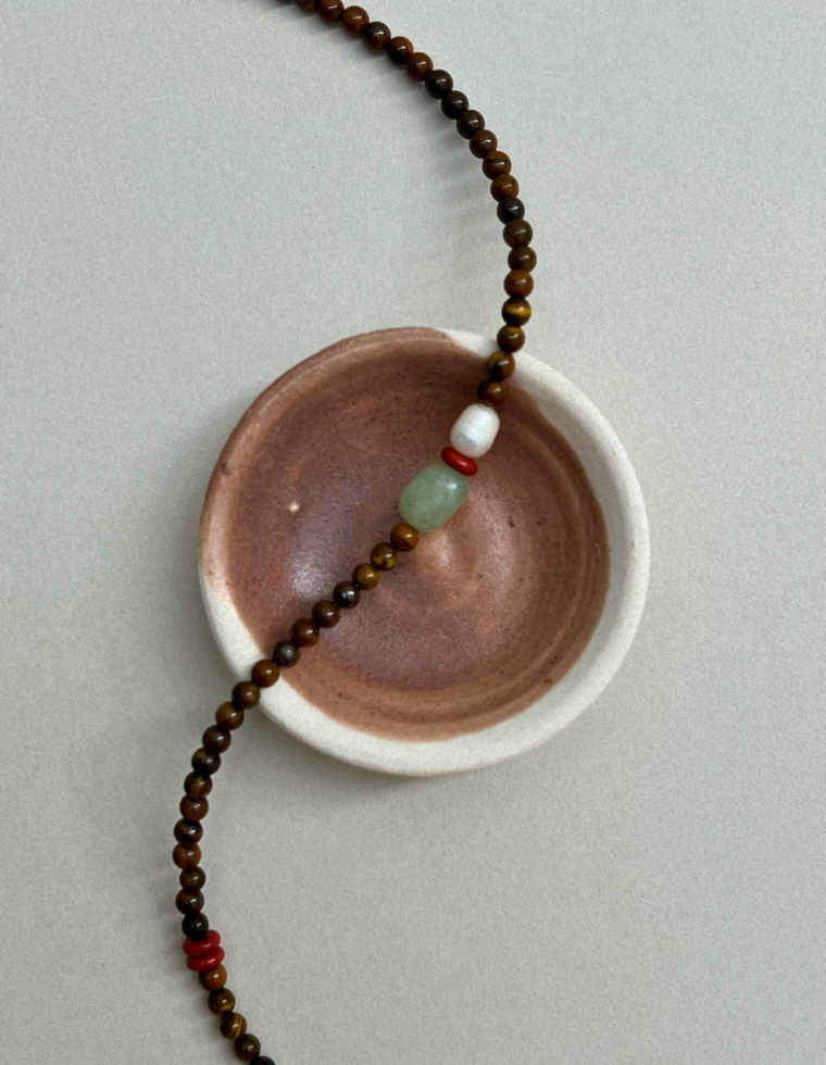 Counterpoint  12 – Tiger's Eye & Bowenite Necklace