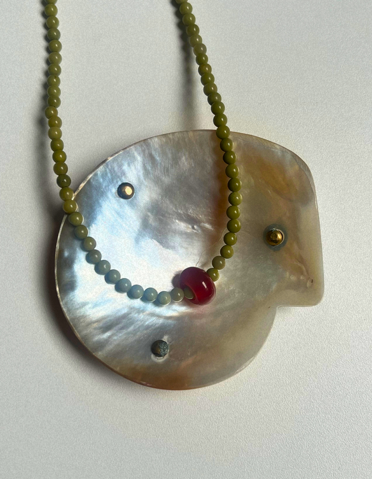 Idle Hands 34 - Alashan Agate Movement Necklace