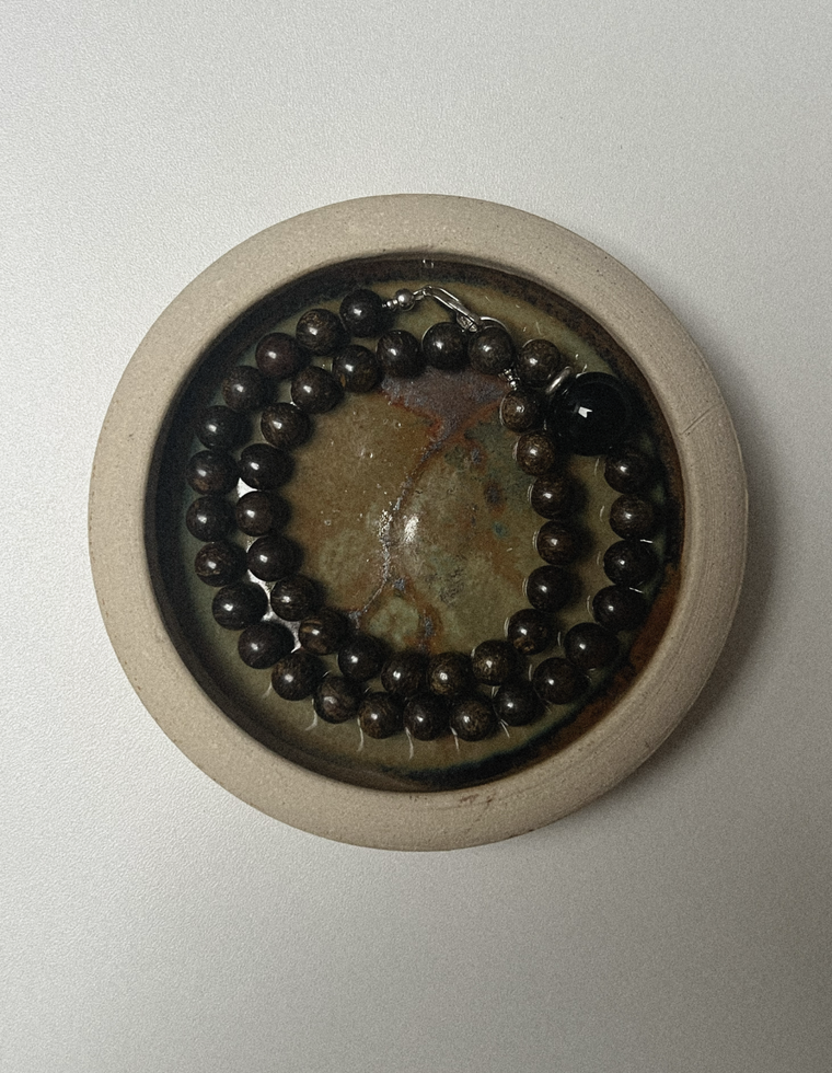 Thalyn - Bronzite & Onyx Necklace