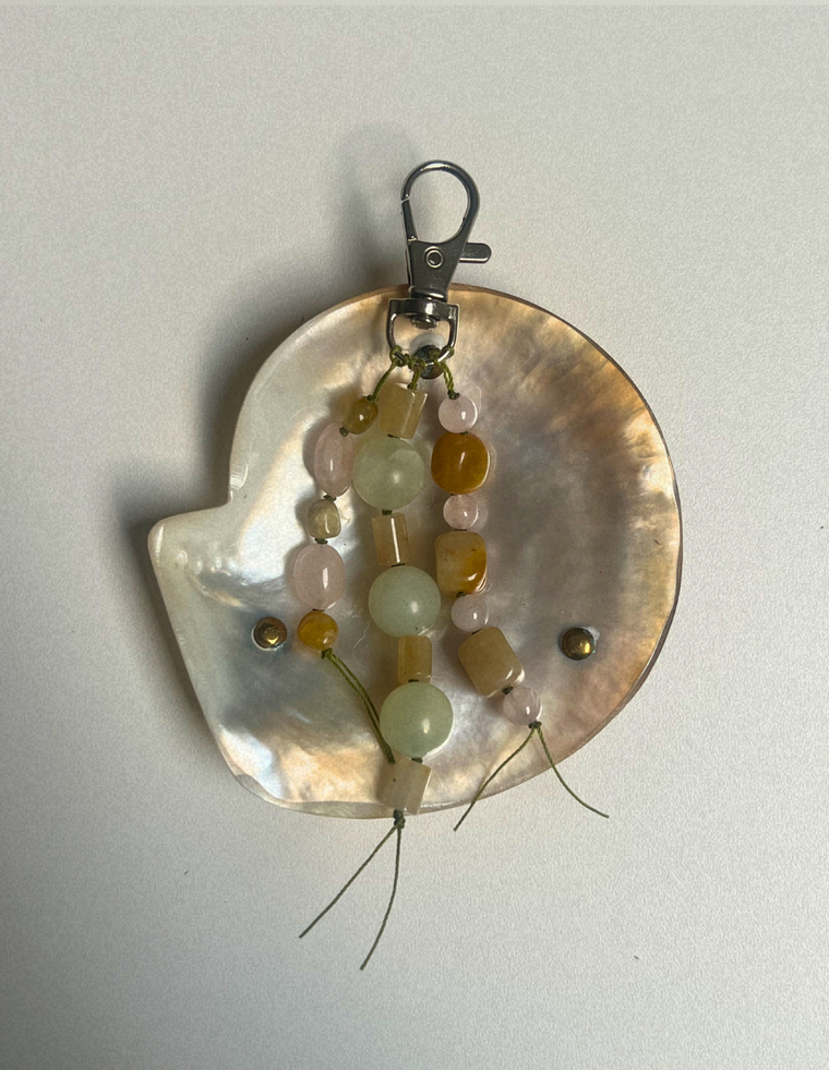 Yellow Agate & Rose Quartz Carry Charm