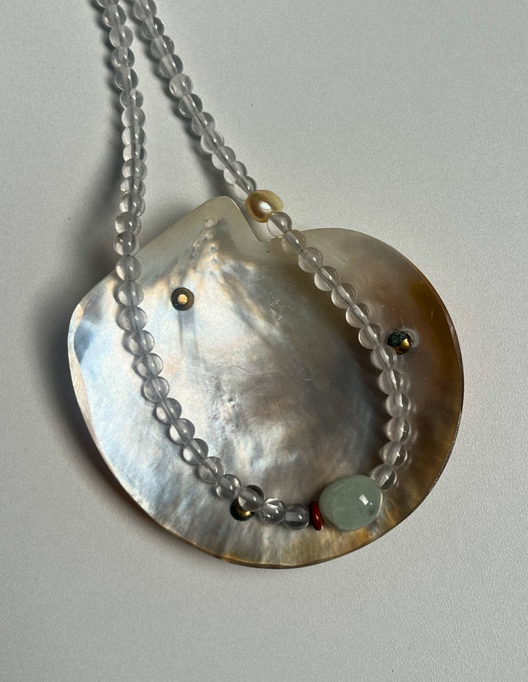 Sundial 19 - Clear Quartz & Beryl Necklace