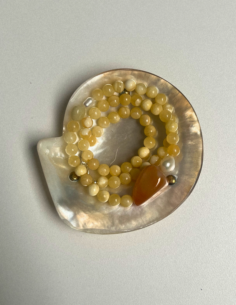 Fragment 20 - Yellow Jade & Carnelian Necklace