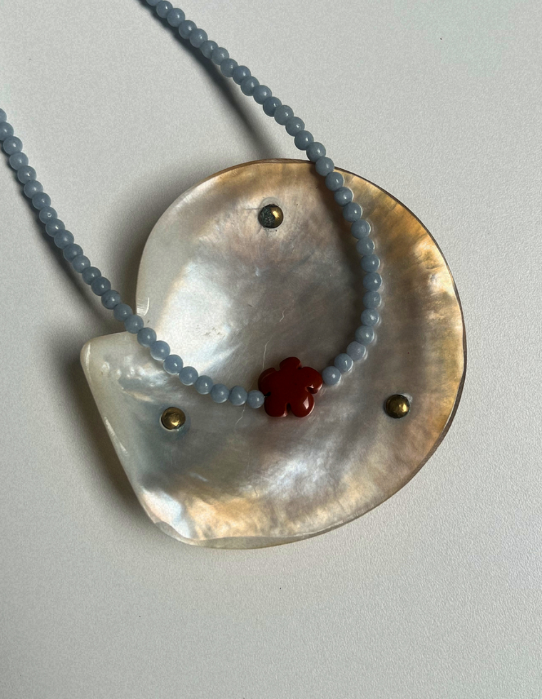 Fresco 19 - Angelite & Red Jasper Necklace