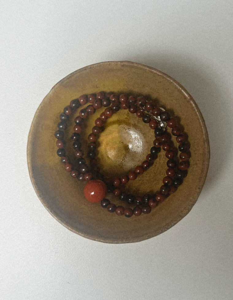 Brannor - Mahogany Obsidian & Red Jasper Necklace