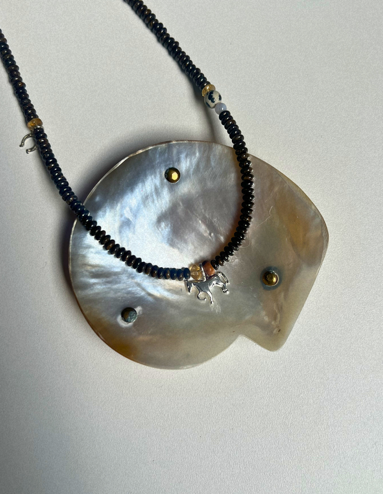 Token 6 - Bronzite Lucky Horse Charm Necklace
