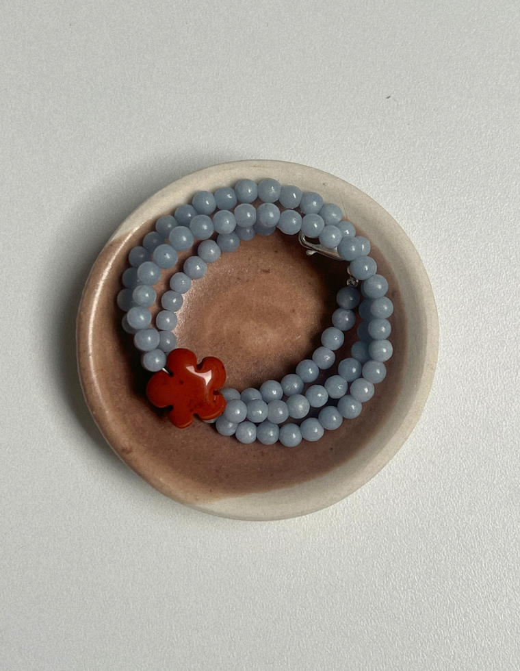 Fresco 19 - Angelite & Red Jasper Necklace