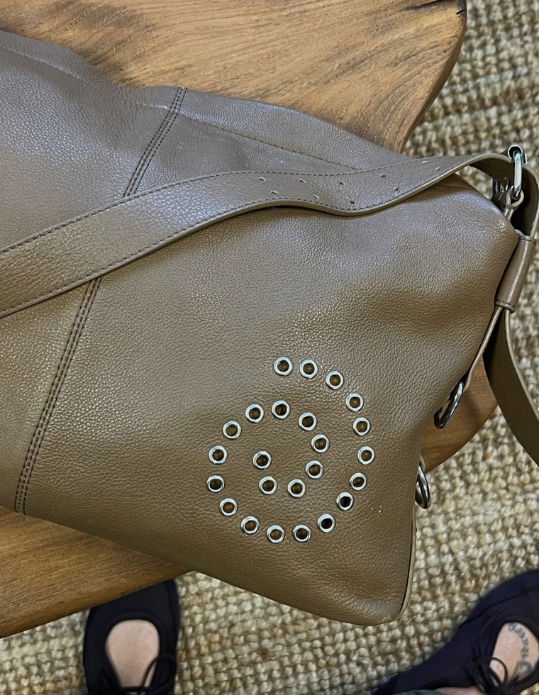 Spiral Stud Vintage Leather Bag / Piece 20