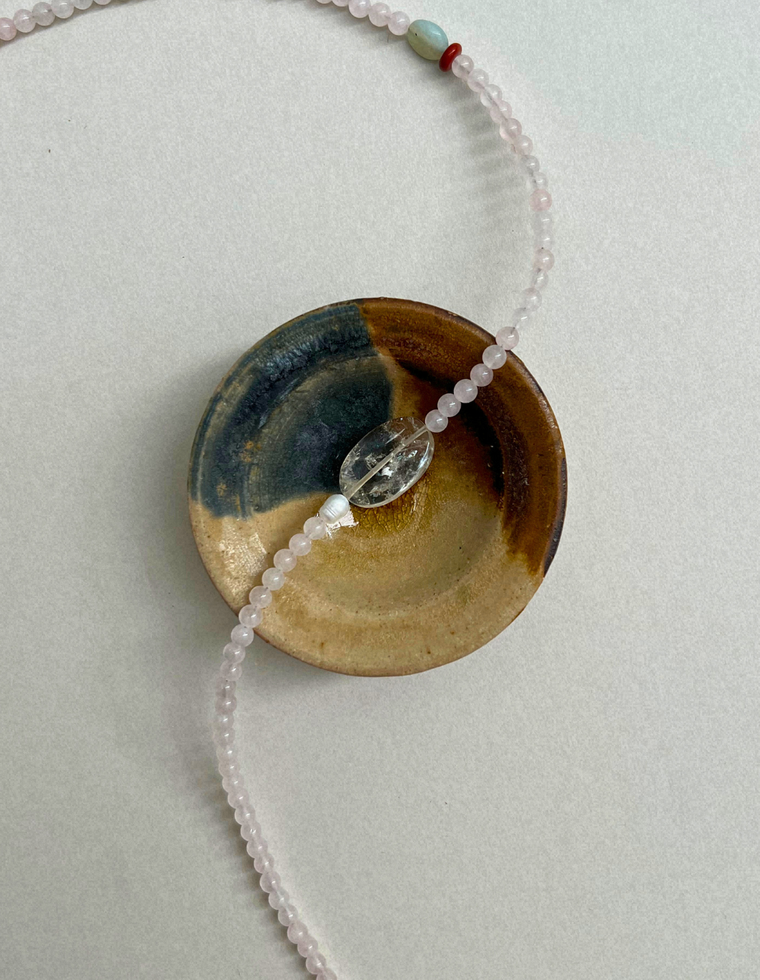 Counterpoint  5 – Rose Quartz & Citrine Necklace