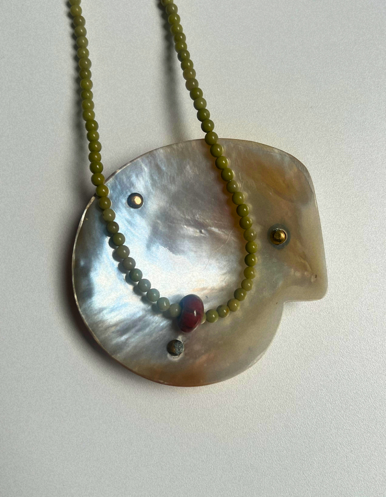 Idle Hands 35 - Alashan Agate Movement Necklace