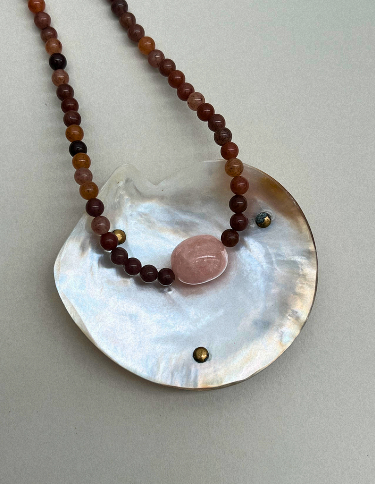 Cairn 4 – Purple Aventurine & Pink Beryl Necklace