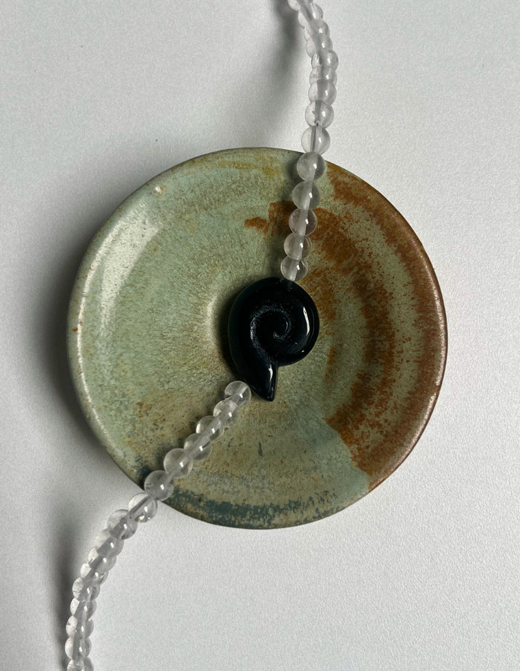 Fleur 23 - Clear Quartz Whorl Necklace