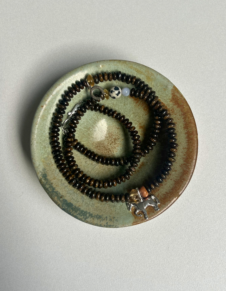 Token 6 - Bronzite Lucky Horse Charm Necklace
