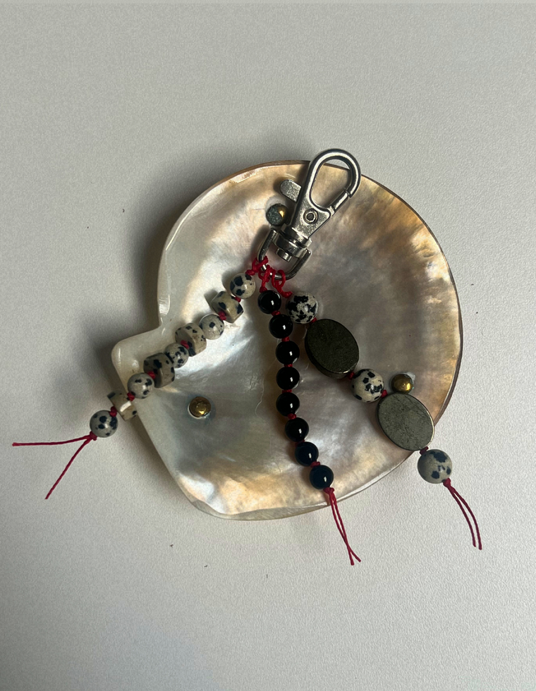 Dalmatian Jasper & Onyx Carry Charm