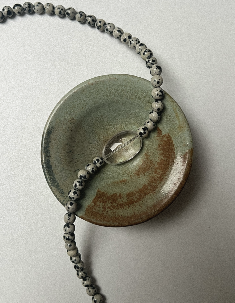 Orlyne - Dalmatian Jasper & Clear Quartz Necklace