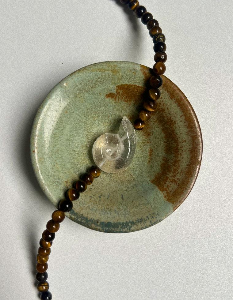 Fleur 24 - Tiger Eye Whorl Necklace