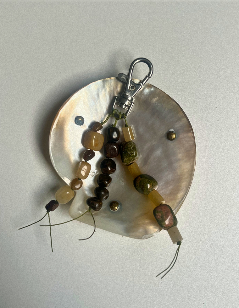 Yellow Agate & Unakite Carry Charm