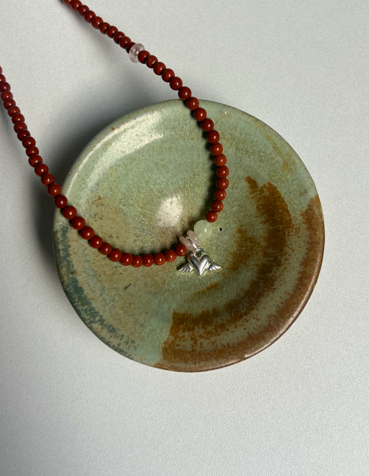 Token 3 - Red Jasper Winged Heart Necklace