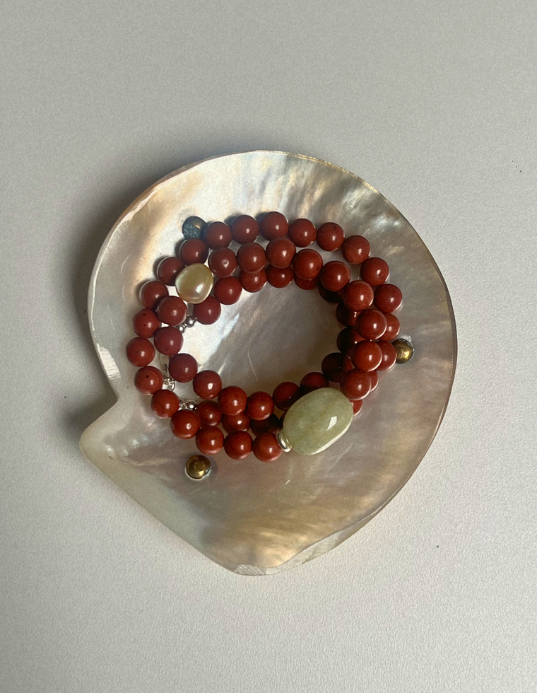 Fragment 8 - Red Jasper & Beryl Necklace
