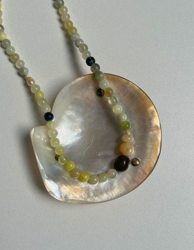 Tempera 24 - Green Jade & Tiger Eye Necklace