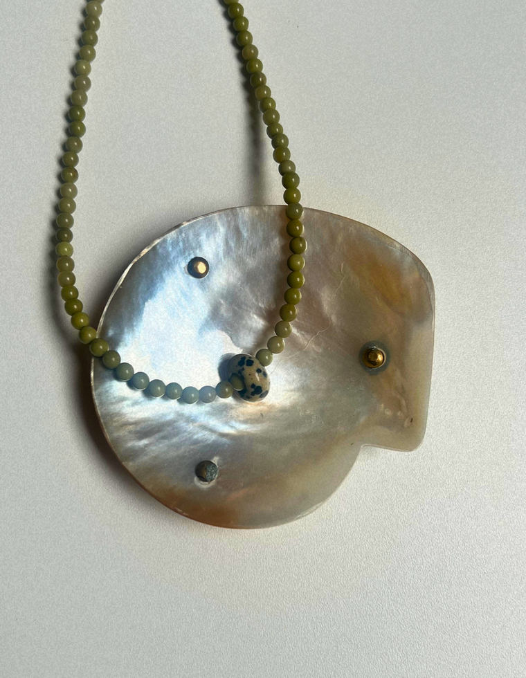 Idle Hands 36 - Alashan Agate Movement Necklace