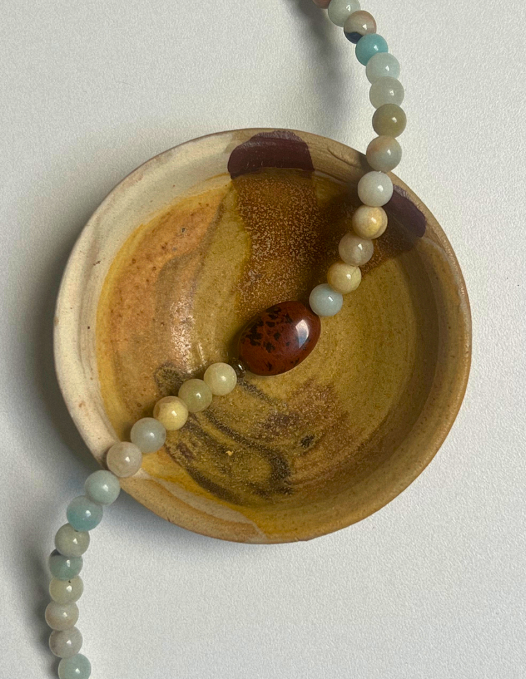 Commonplace 28 – Flower Amazonite & Mahogany Obsidian Necklace
