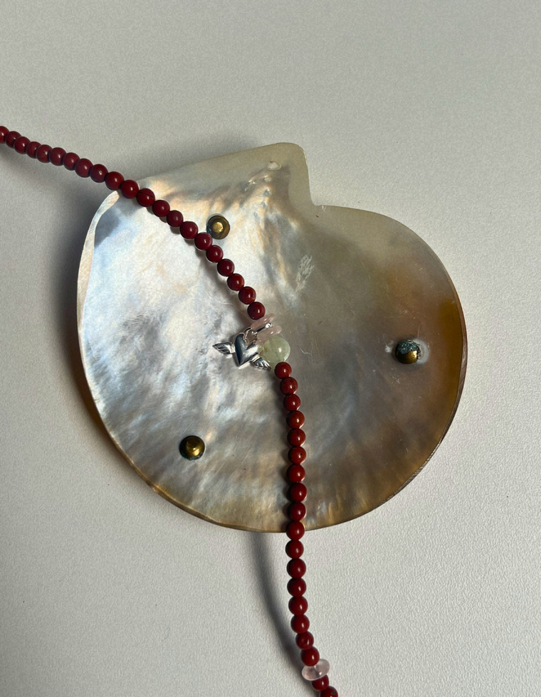 Token 3 - Red Jasper Winged Heart Necklace