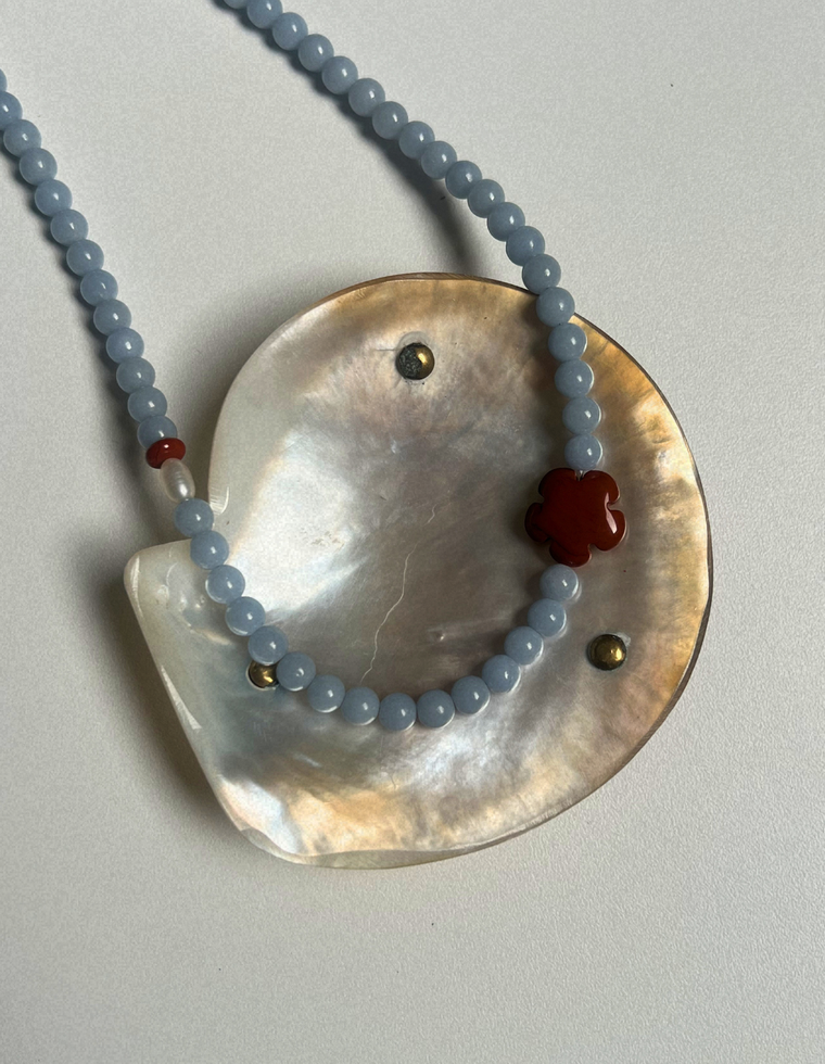 Fresco 20 - Angelite & Agate Necklace