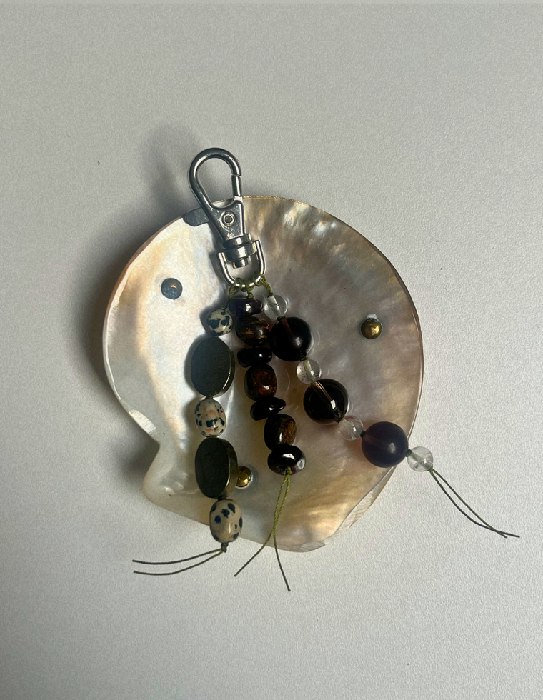 Fluorite & Smoky Quartz Carry Charm