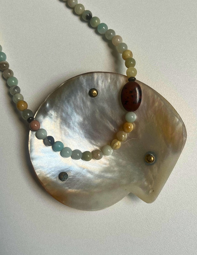 Commonplace 28 – Flower Amazonite & Mahogany Obsidian Necklace