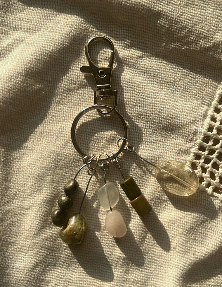 Orbit Charm – Picture Jasper & Pyrite