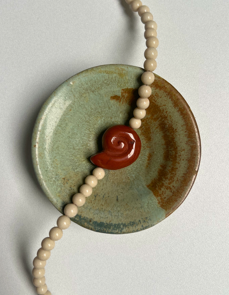 Fleur 21 - Fossilised Coral Whorl Necklace