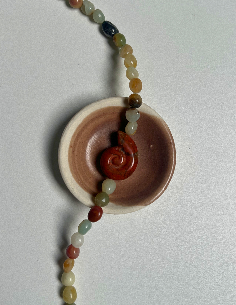 Tempera 25 - Flower Amazonite Whorl Necklace