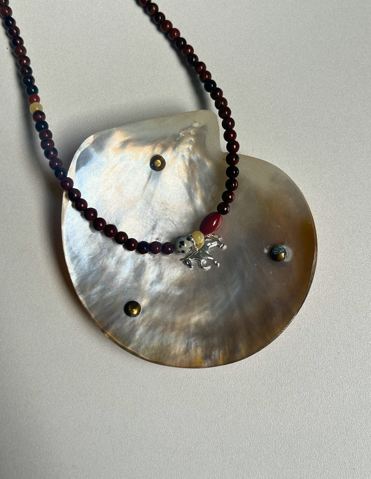 Token 1 -  Mahogany Obsidian Horse Necklace