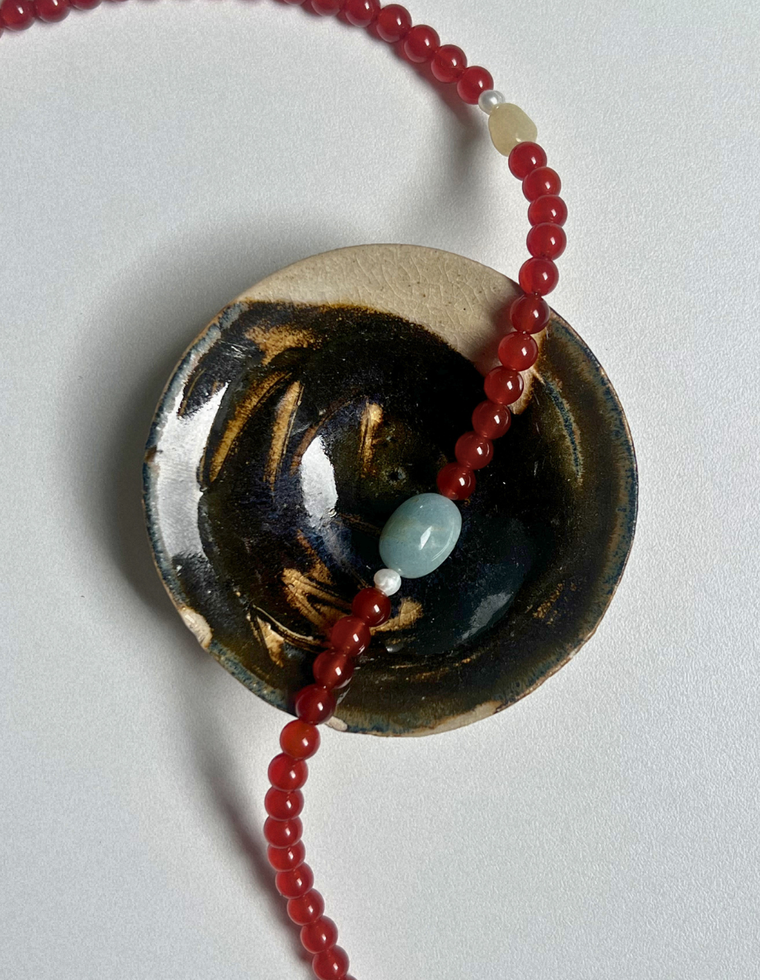 Trove 25 - Carnelian & Beryl Necklace