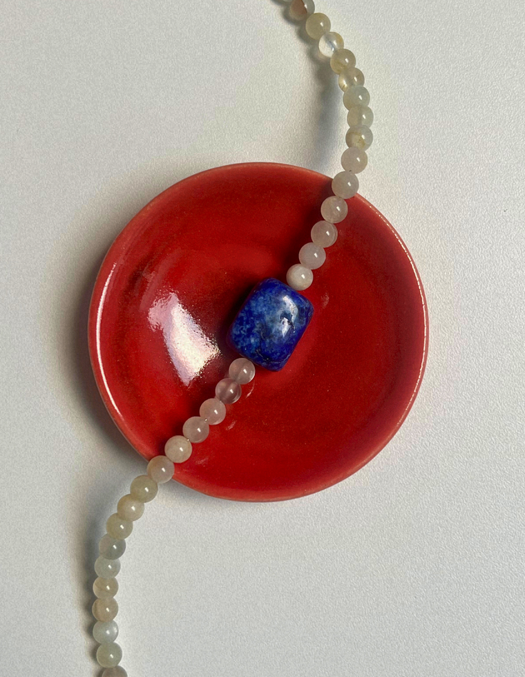 Commonplace 35 – Moonstone & Lapis Lazuli Necklace